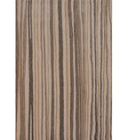 A close-up of a striped fabric or wallpaper pattern featuring vertical lines in beige, tan, brown, and gray.