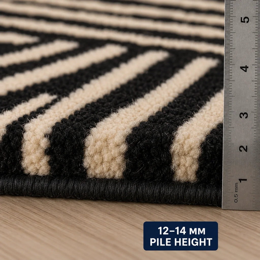 Black crimson weave wool rug