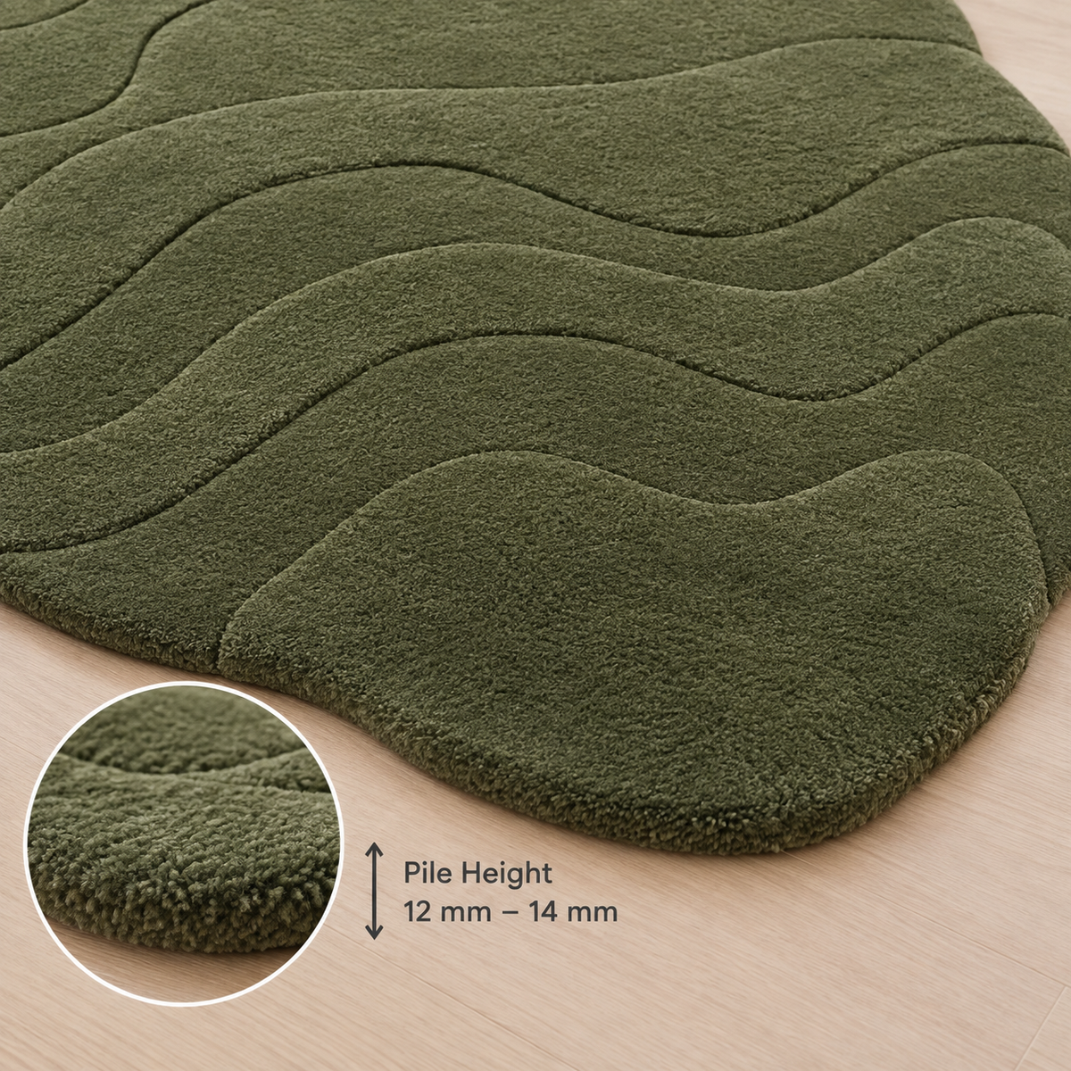 Sage Flow Abstract Hand-Tufted Wool Rug