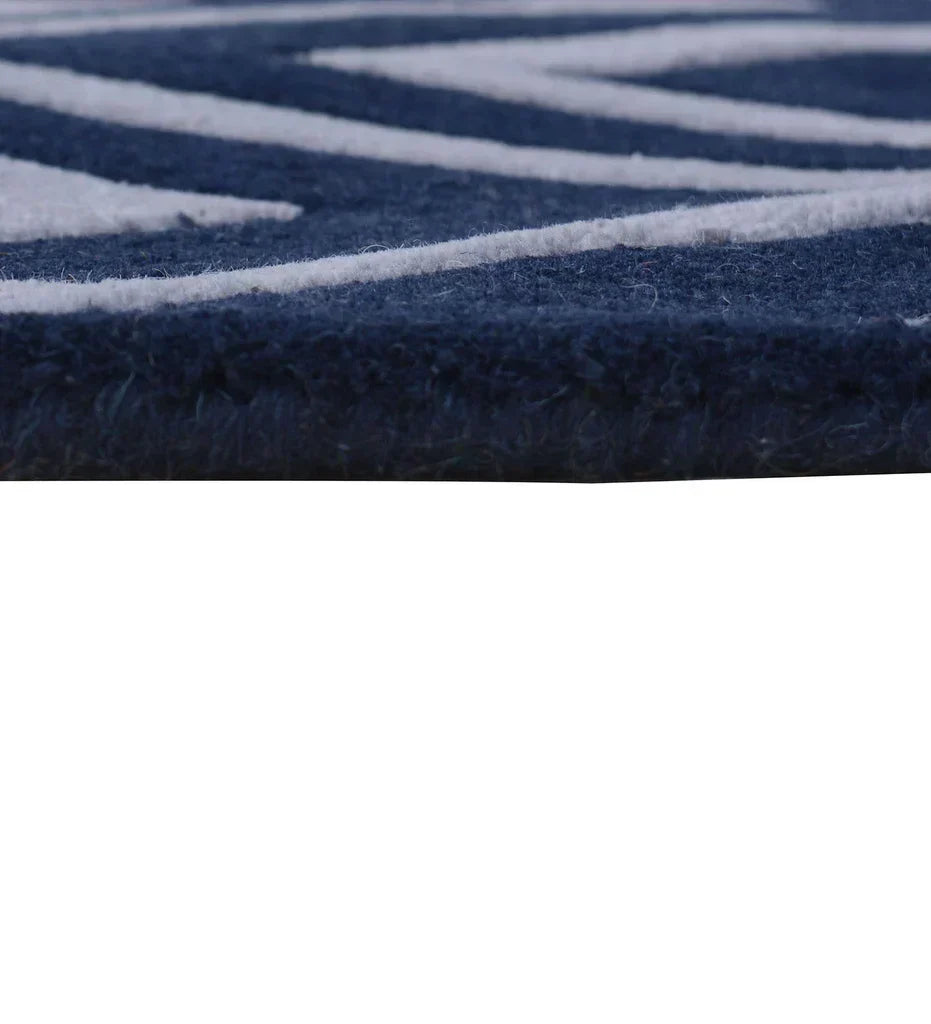 Midnight Chevron Wool Rug Hand-Tufted