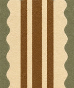 Modern Scalloped Stripe Hand-Tufted Wool Area Rug