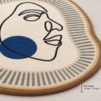 Blue Dot Abstract Face Hand-Tufted Wool Rug