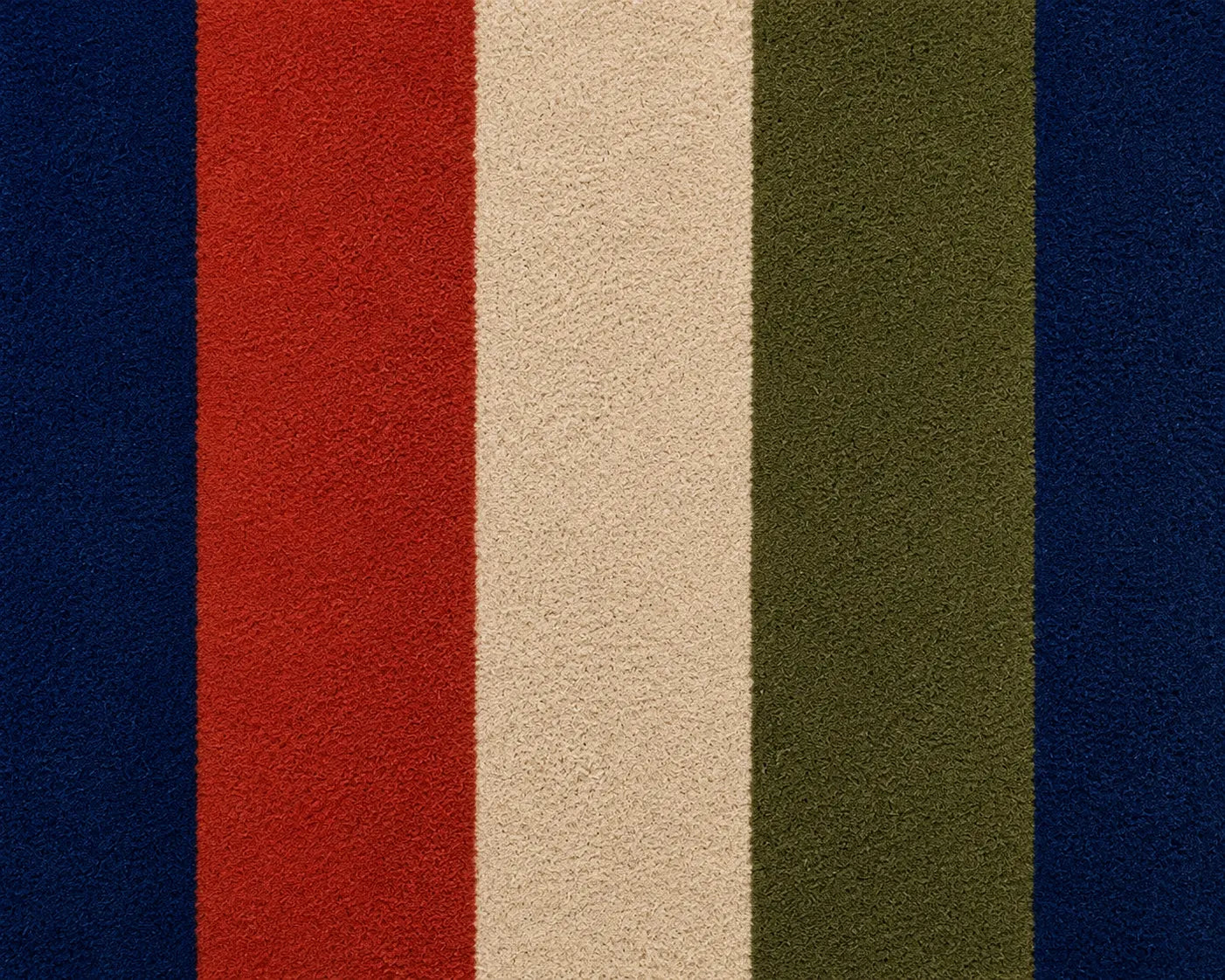 Color swatch with vertical stripes in blue, red, beige, green, and navy.