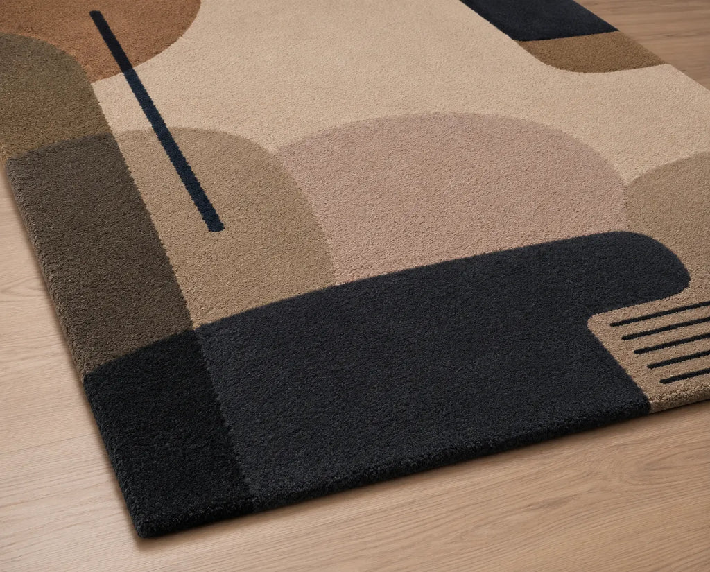 Midnight Horizon Abstract Hand-Tufted Rug