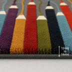 Muticolor abstract colorful wool rug