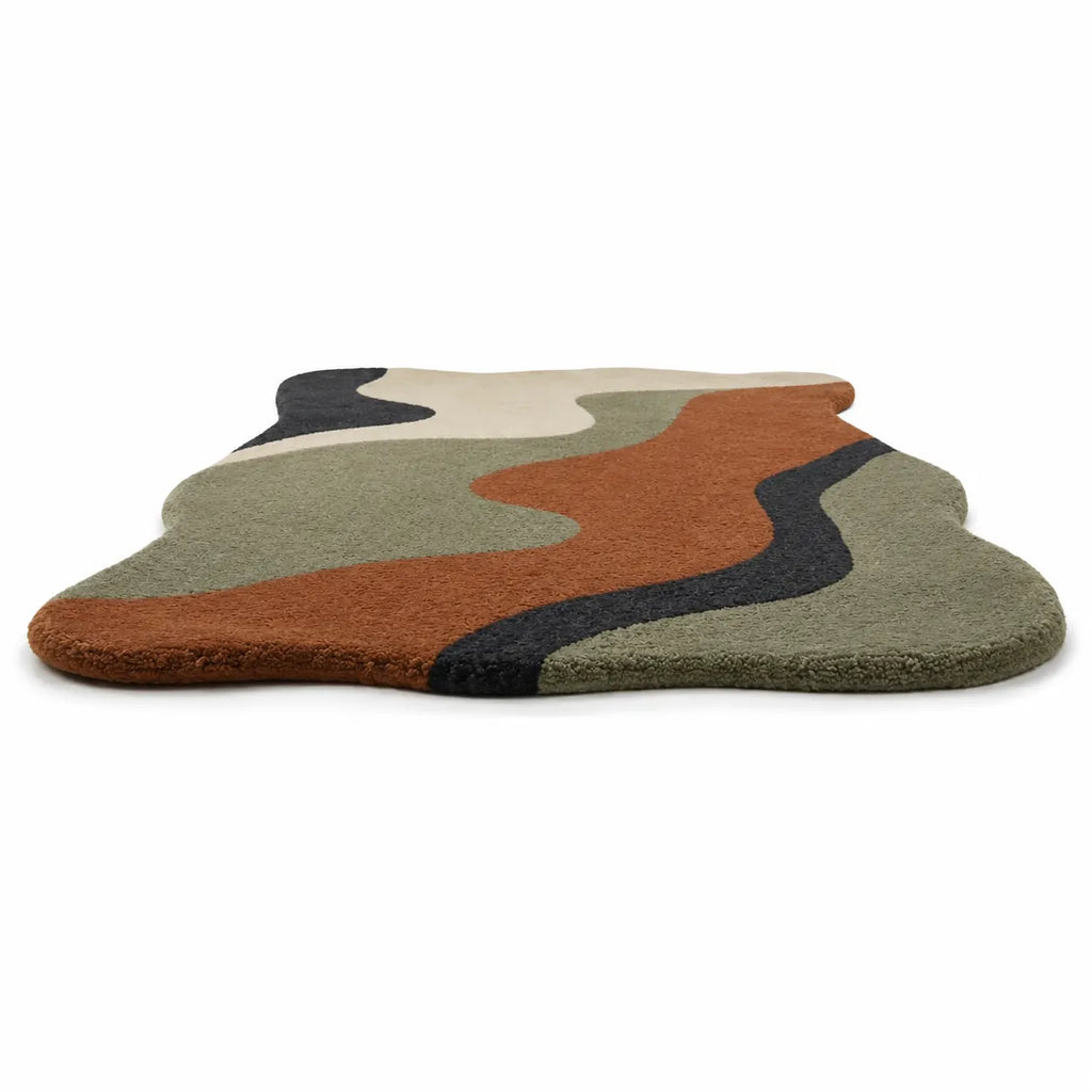 Multicolored abstract rug on a white background