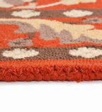 Premium Oriental-style wool rug with orange background