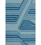 Aqua Nexus Wool Rug Hand-Tufted