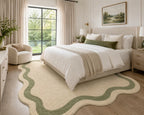 Verdant Frame Contemporary Hand-Tufted Rug
