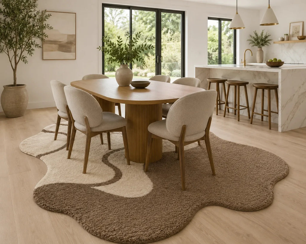 Mocha Drift Abstract Hand-Tufted Rug